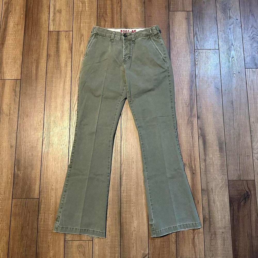 Y2K Abercrombie & Fitch 5201 Olive Green Flare Pants‎ Women's Size 2
